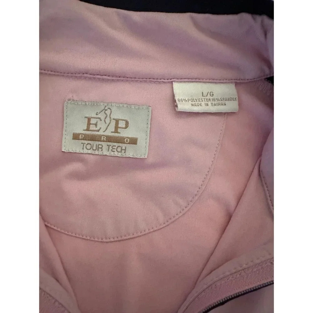 EP Pro Tour Tech Women's Pink Long Sleeve Mock Neck 1/4 Zip Sweatshirt Size L - Picture 3 of 4